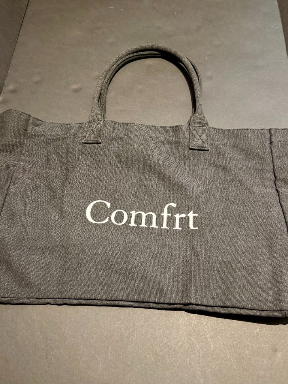 New Comfrt Ash Black Canvas Tote Bag